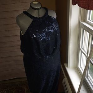 Sorella Vita blue sapphire sequin bridesmaid dress